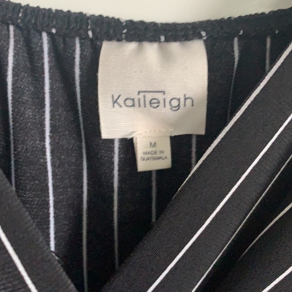 Black & white striped Kayleigh crop jumpsuit - Picture 3 of 6